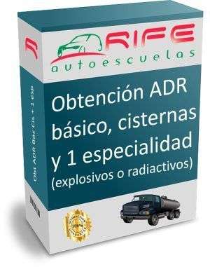 Obtención ADR BÁSICO, CISTERNAS y 1 especialidad (explosivos o radiactivos)