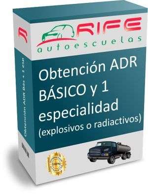 Obtención ADR BÁSICO y 1 especialidad (explosivos o radiactivos)
