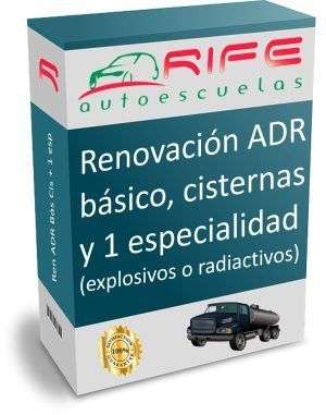 Renovación ADR BÁSICO CISTERNAS y 1 especialidad (explosivos o radiactivos)